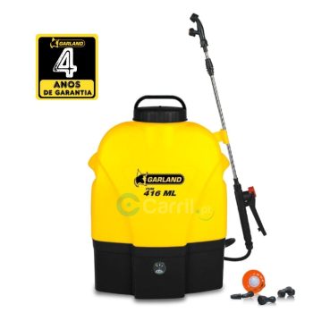 PULVERIZADOR A BATERIA LÍTIO 16L 4 BAR GARLAND FUM 416ML