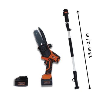 SERRA DE PODA LIKE SC-5803 2 x BATERIAS 4 AH + HASTE TELESCÓPICA 2,1m