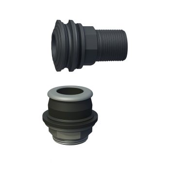 CONEXÃO PASSA PAREDES, EM POLIPROPILENO COM VEDANTES EM EPDM, DE APLICAÇÃO RÁPIDA