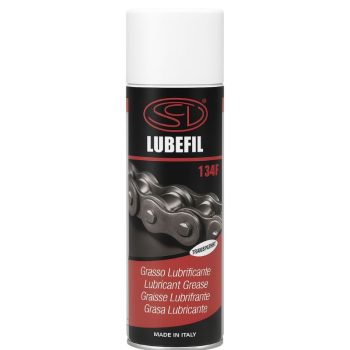 Spray Lubefil 400ml, aerossol incolor para lubrificação de engrenagens, correntes e rolamentos em aplicações industriais e náuticas.