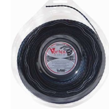 Bobinas de fio de nylon helicoidal Fortex Vortex em vários diâmetros e comprimentos, para corte profissional de relva, mato e silvas.