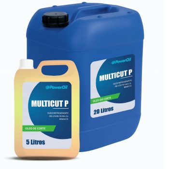 Óleo de corte branco emulsionável para maquinagem de metais, com refrigeração, proteção e lubrificação eficaz.