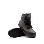 Bota de segurança Lavoro Exploration Low S3 SRC ESD em couro preto, com biqueira de aço, palmilha anti-perfuração e sola PU antiderrapante para uso industrial e logístico. - Carril.pt