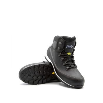 Bota de segurança Lavoro E22 S3, 100 % metal-free, biqueira de aço, palmilha de Kevlar, sola de dupla densidade PU/borracha e forro têxtil preto.