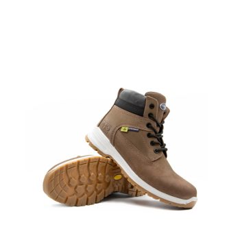 Bota de segurança Lavoro E17 S3, 100 % metal-free, biqueira de aço, palmilha de Kevlar, sola de dupla densidade PU/borracha e forro têxtil preto.