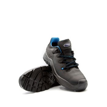 Sapato de segurança Lavoro Jasper S3, castanho, couro nobuck, sola antiderrapante e biqueira em fibra de vidro.