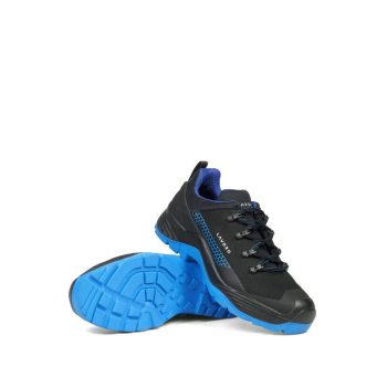 Lavoro Glade Blue – Sapato de segurança S3 SRC CI HI ESD, leve, metal free, biqueira de fibra de vidro, palmilha Kevlar e sola PU dupla densidade.
