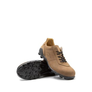 Bota de segurança Team Brown em pele castanha com sola antiderrapante e biqueira de compósito S3 para uso profissional