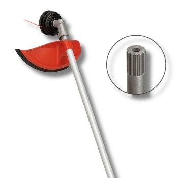 Roçadora LINX Ibèric com acoplamento de 9 estrias, compatível com varejadores de tubo Ø26 mm para corte de vegetação densa.
