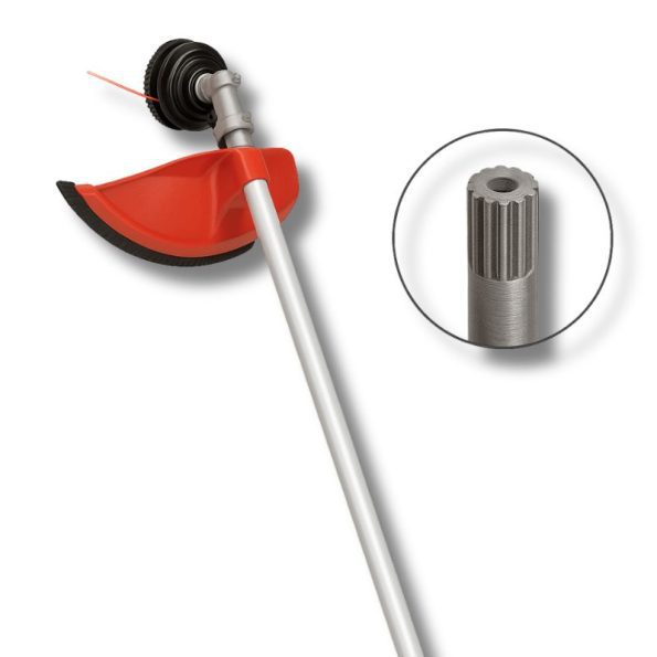 Roçadora LINX Ibèric com acoplamento de 9 estrias, compatível com varejadores de tubo Ø26 mm para corte de vegetação densa. - Carril.pt