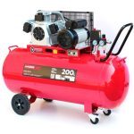 COMPRESSOR DE AR COM 2 SAÍDAS 200L 3.5HP 10BAR ISENTO DE ÓLEO - Carril.pt