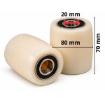 RODA DIANTEIRA NYLON BRANCO Ø80X70MM POWERED | FURO 20MM - Carril.pt