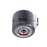 RODA DIANTEIRA P/PORTA-PALETES PU PRETO Ø80X70MM C/ FURO 20MM - Carril.pt