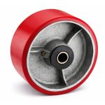 RODA TRASEIRA P/PORTA-PALETES PU PRETO Ø180X50MM C/ FURO 20MM - Carril.pt