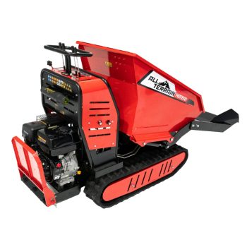 Mini dumper Roteco 500 PB com lagartas e basculante hidráulico para transporte de materiais em obra - Carril.pt