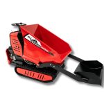 Mini dumper Roteco 500 PB com lagartas e basculante hidráulico para transporte de materiais em obra
